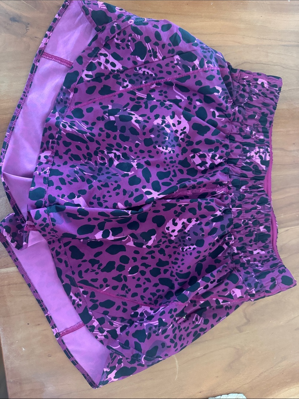 lululemon athletica Magenta Athletic Shorts with Black Print